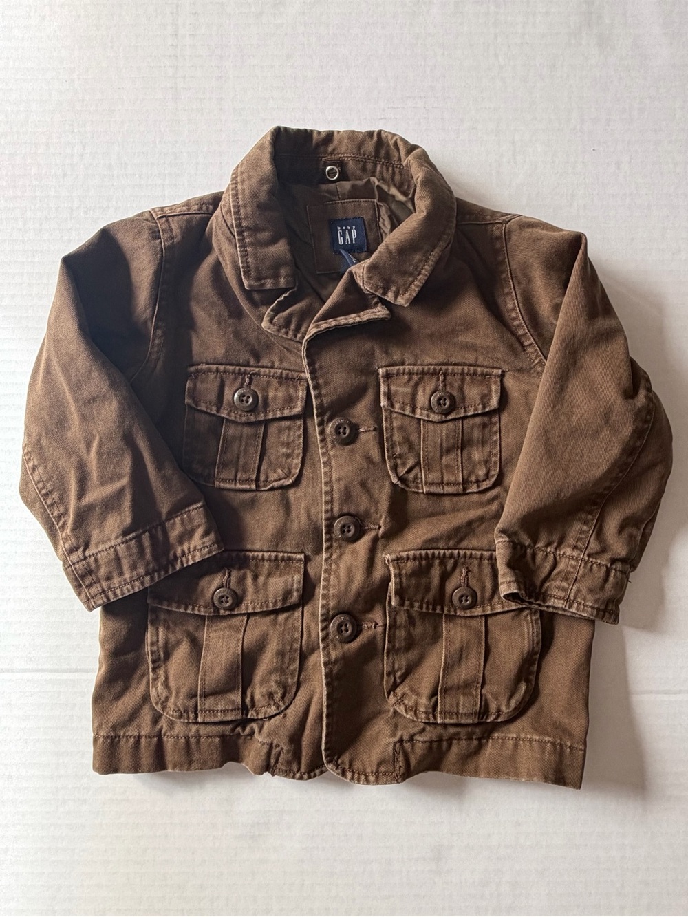 Vintage Baby Gap Toddler 3T Brown Utility Safari Jacket 4 Pocket